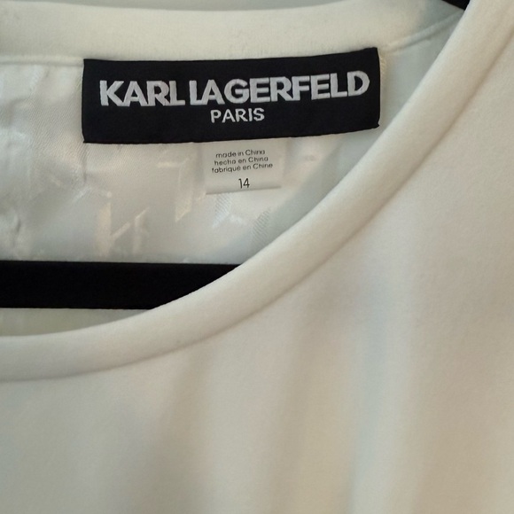 KARL LAGERFELD White Scuba Crepe Sheath Dress - Picture 7 of 7